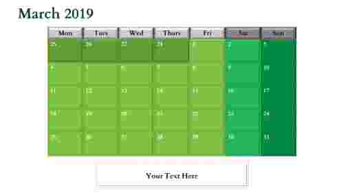 powerpoint calendar slide-March-2019